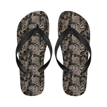 Paisley Mandala Design Print Flip Flops-JTAMIGO.COM