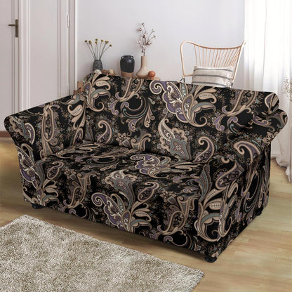 Paisley Mandala Design Print Loveseat Slipcover-JTAMIGO.COM