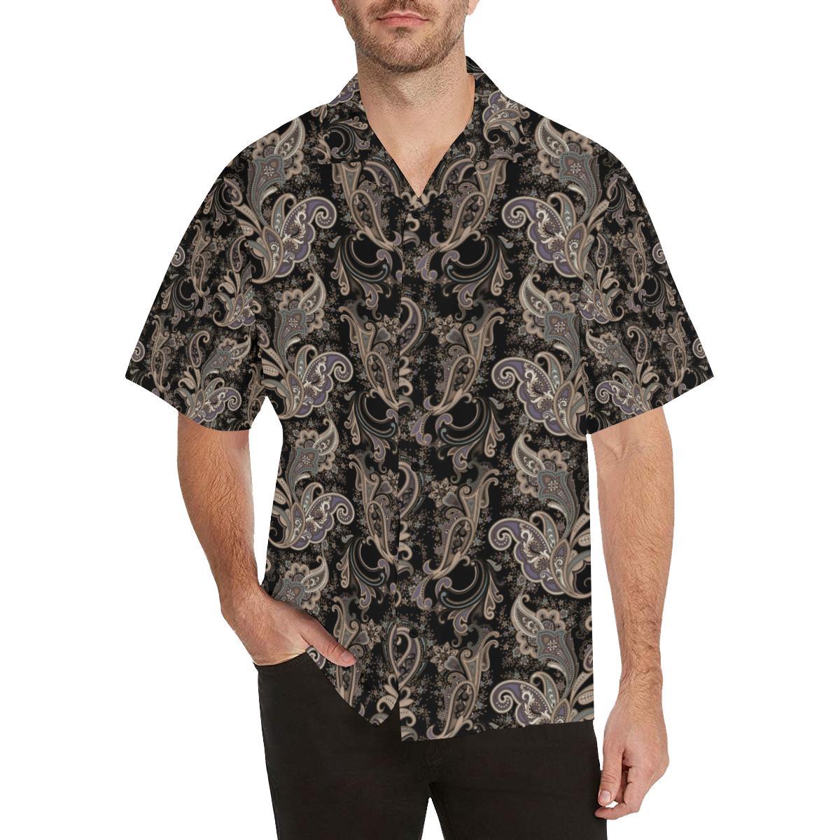Paisley Mandala Design Print Men Aloha Hawaiian Shirt