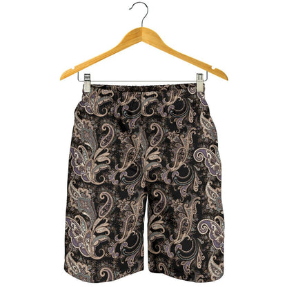 Paisley Mandala Design Print Mens Shorts-JTAMIGO.COM
