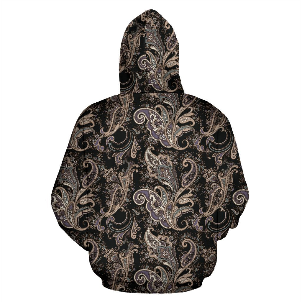 Paisley Mandala Design Print Pullover Hoodie