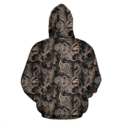 Paisley Mandala Design Print Pullover Hoodie