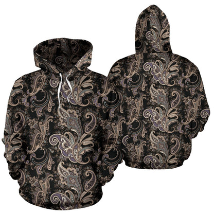 Paisley Mandala Design Print Pullover Hoodie