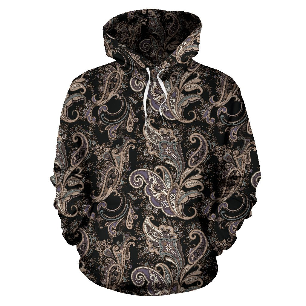Paisley Mandala Design Print Pullover Hoodie