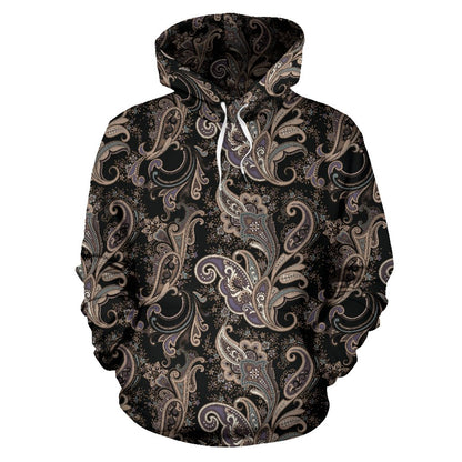 Paisley Mandala Design Print Pullover Hoodie