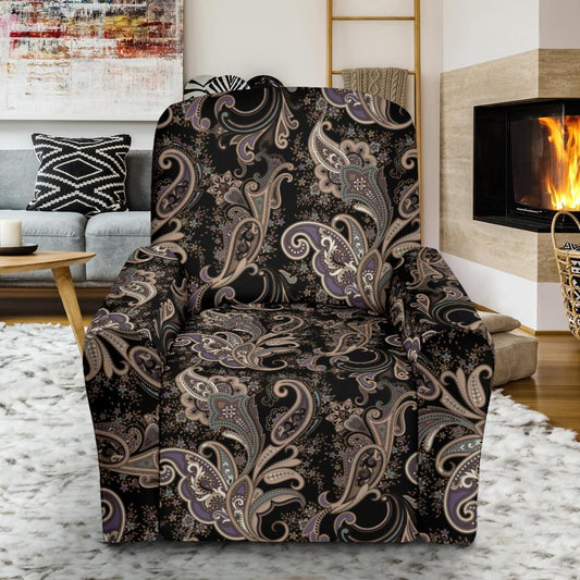 Paisley Mandala Design Print Single Sofa Slipcover -JTAMIGO.COM