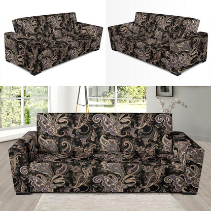 Paisley Mandala Design Print Sofa Slipcover-JTAMIGO.COM