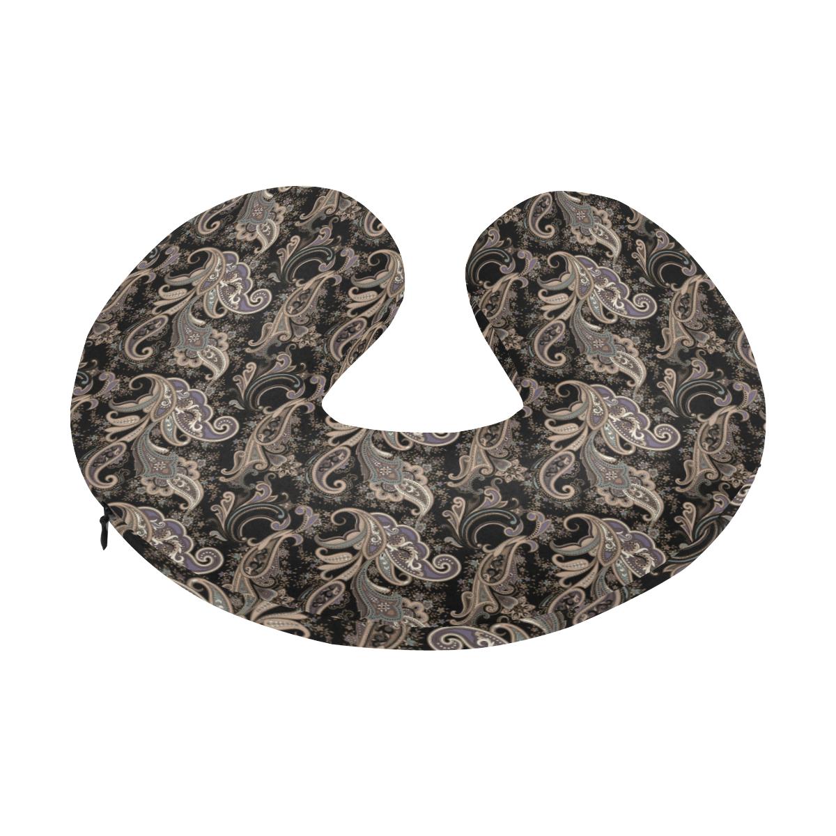 Paisley Mandala Design Print U-Shaped Travel Neck Pillow-JTAMIGO.COM