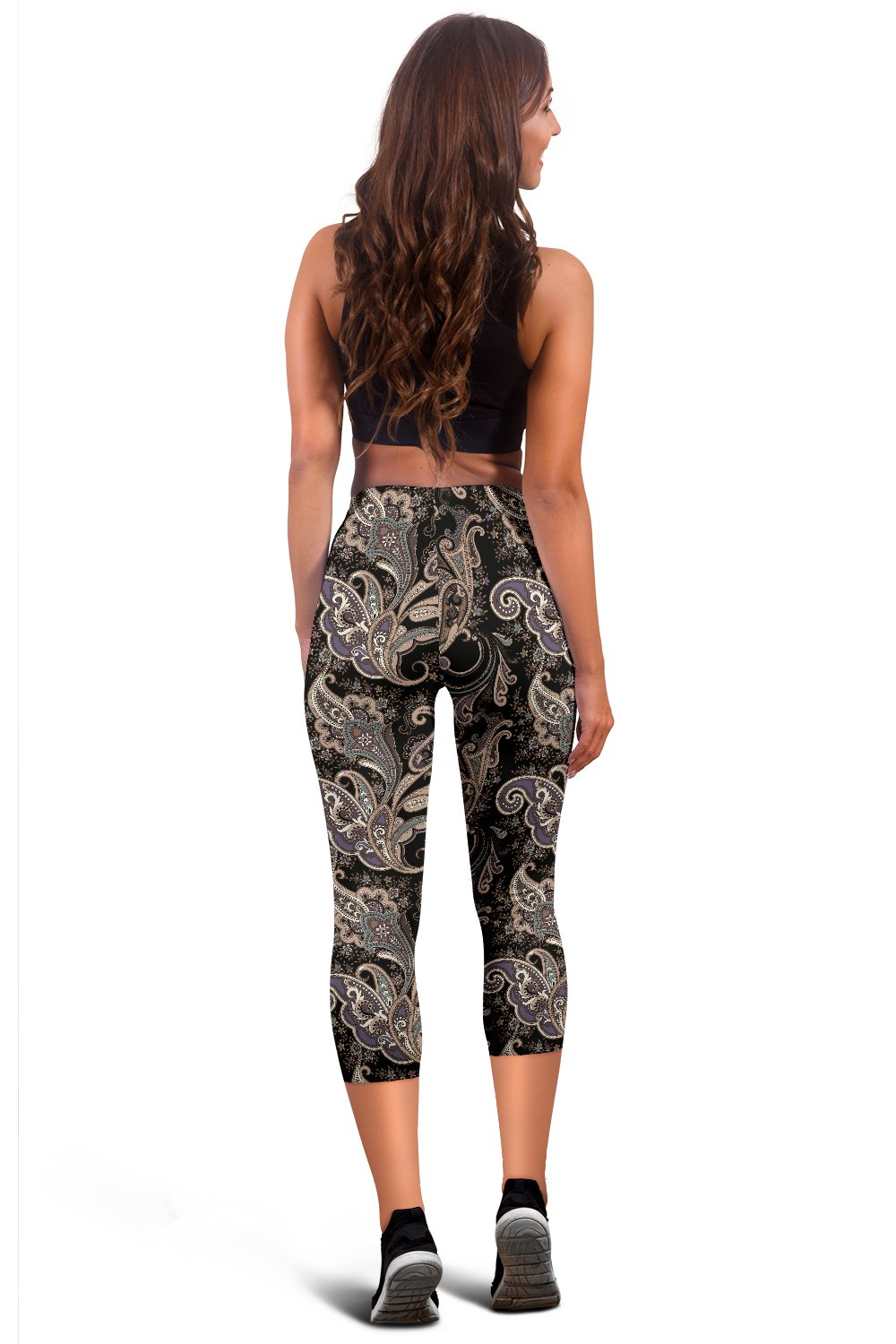 Paisley Mandala Design Print Women Capris