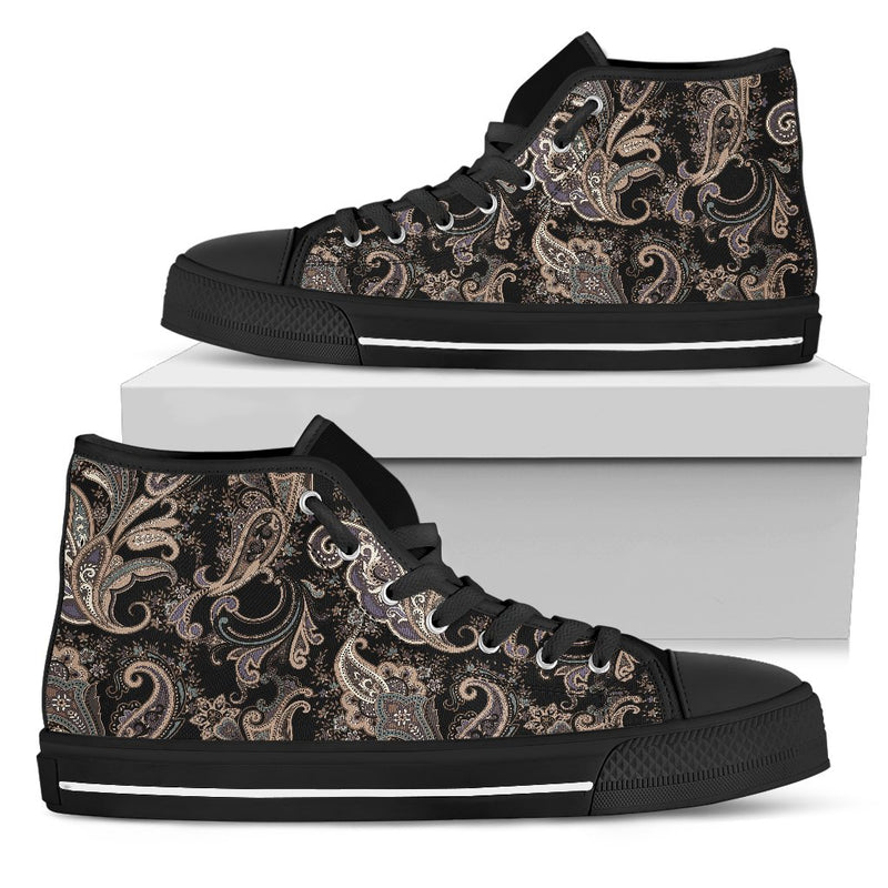 Paisley Mandala Design Print Women High Top Shoes