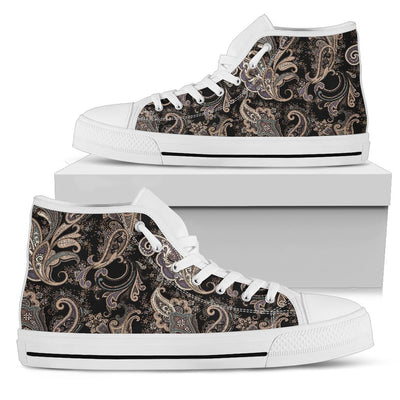 Paisley Mandala Design Print Women High Top Shoes