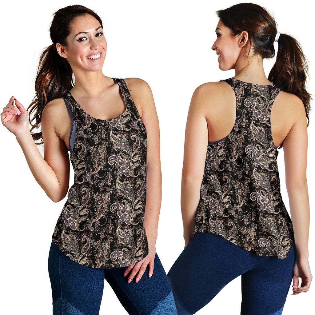 Paisley Mandala Design Print Women Racerback Tank Top