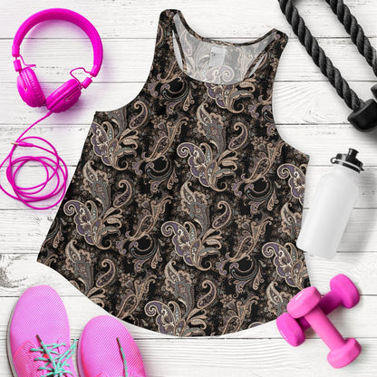 Paisley Mandala Design Print Women Racerback Tank Top