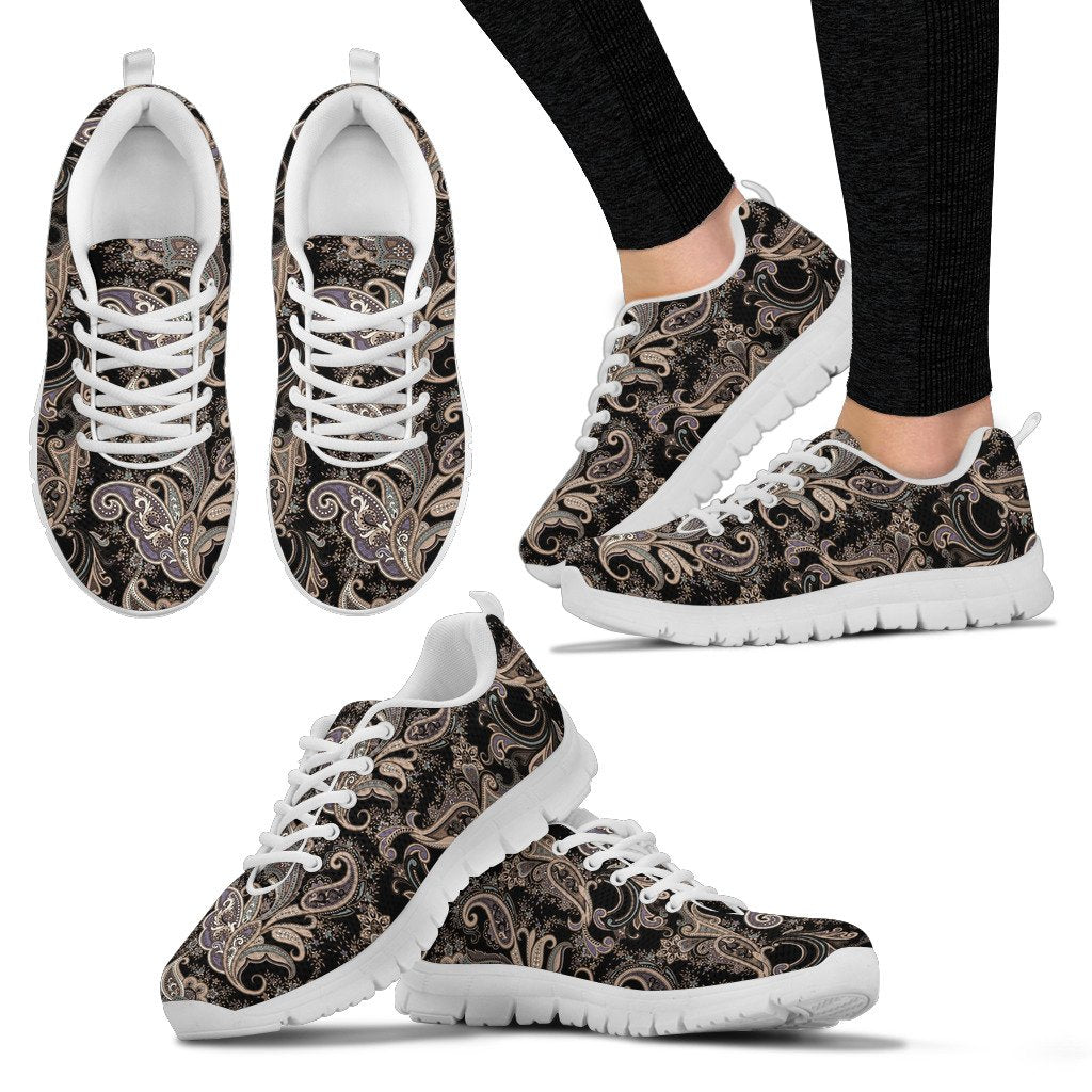 Paisley Mandala Design Print Women Sneakers Shoes