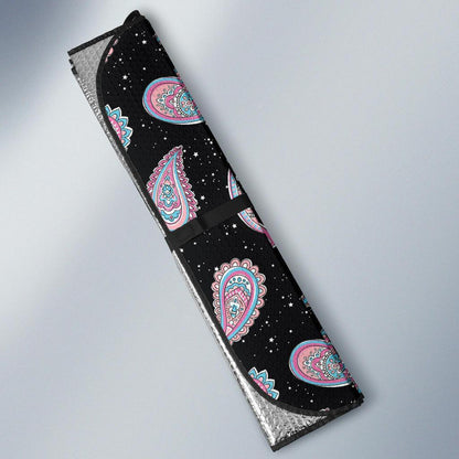 Paisley Pink Design Mandala Print Car Sun Shade For Windshield