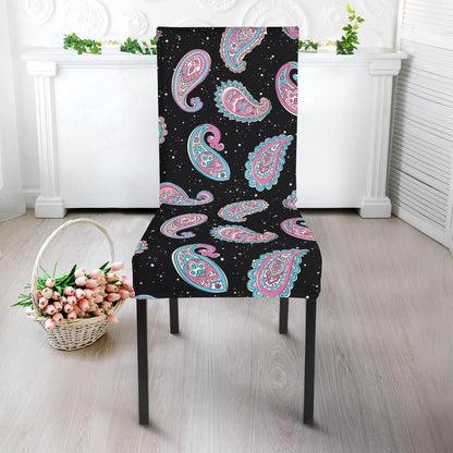 Paisley Pink Design Mandala Print Dining Chair Slipcover-JTAMIGO.COM