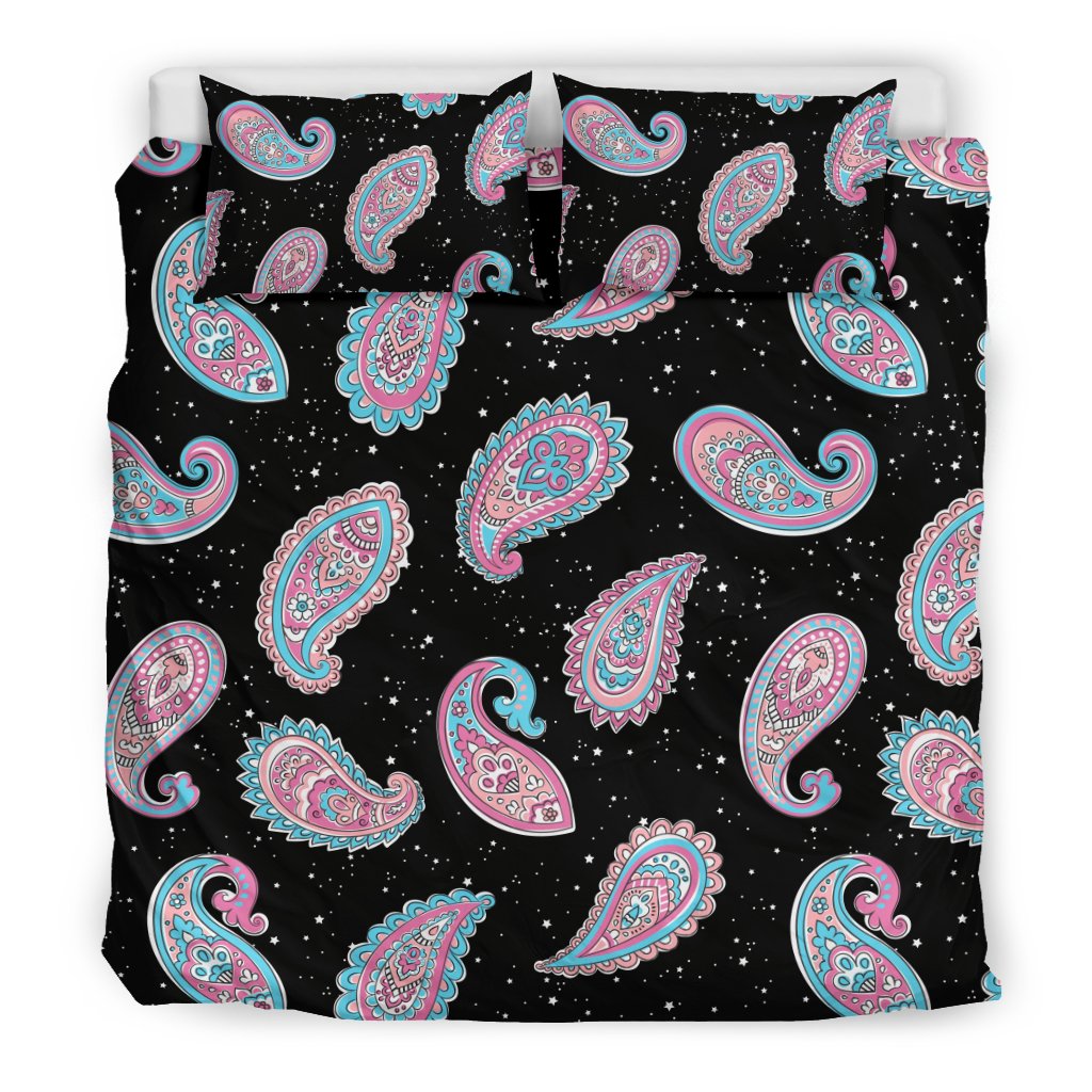 Paisley Pink Design Mandala Print Duvet Cover Bedding Set