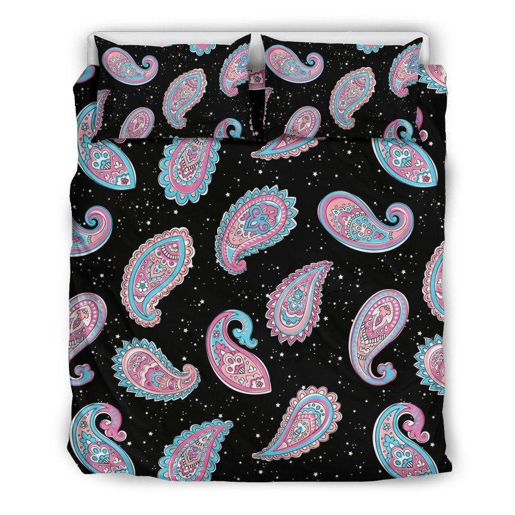 Paisley Pink Design Mandala Print Duvet Cover Bedding Set