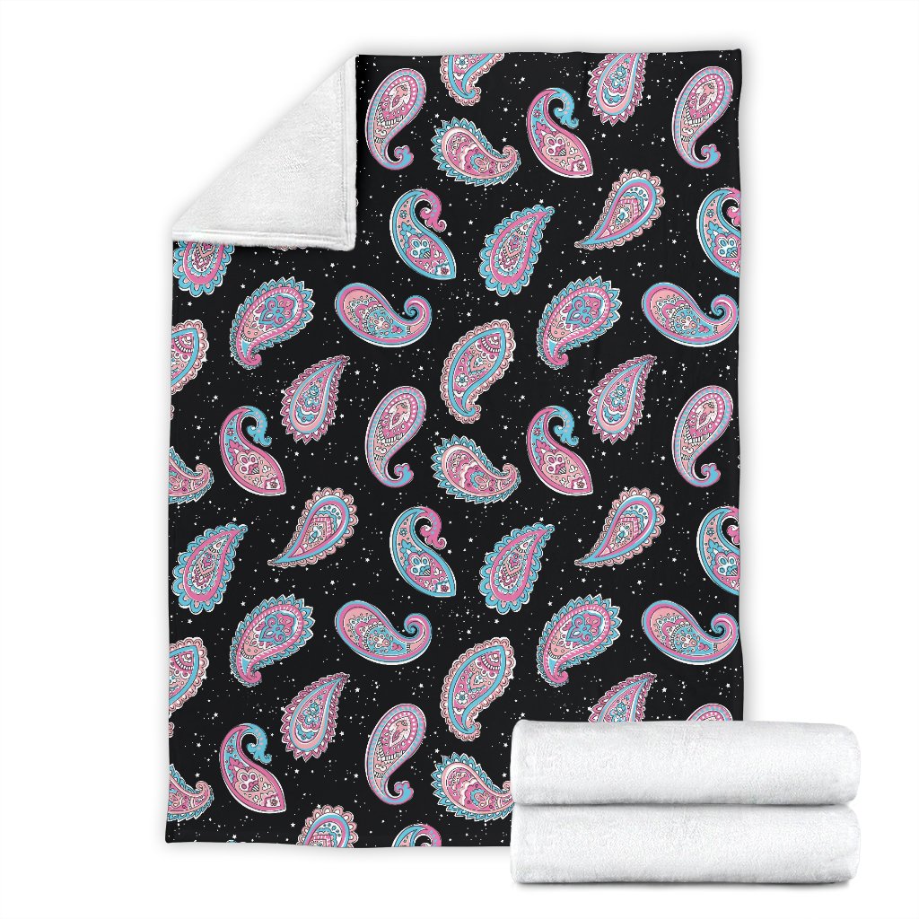 Paisley Pink Design Mandala Print Fleece Blanket