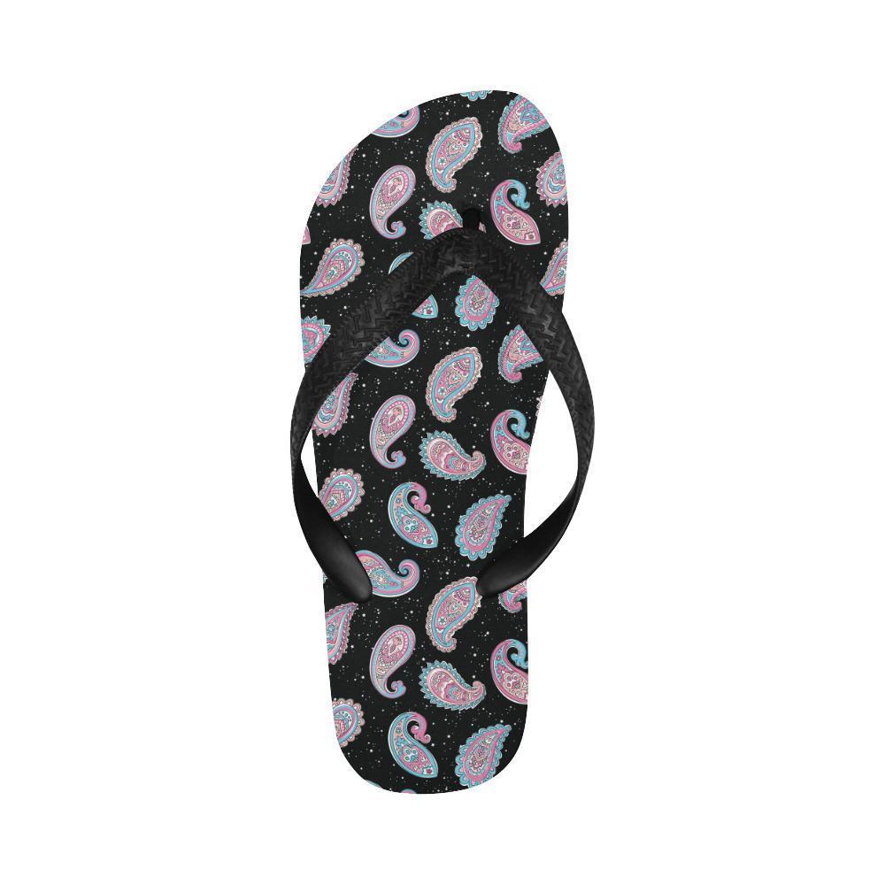 Paisley Pink Design Mandala Print Flip Flops-JTAMIGO.COM
