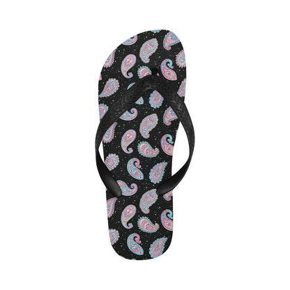 Paisley Pink Design Mandala Print Flip Flops-JTAMIGO.COM