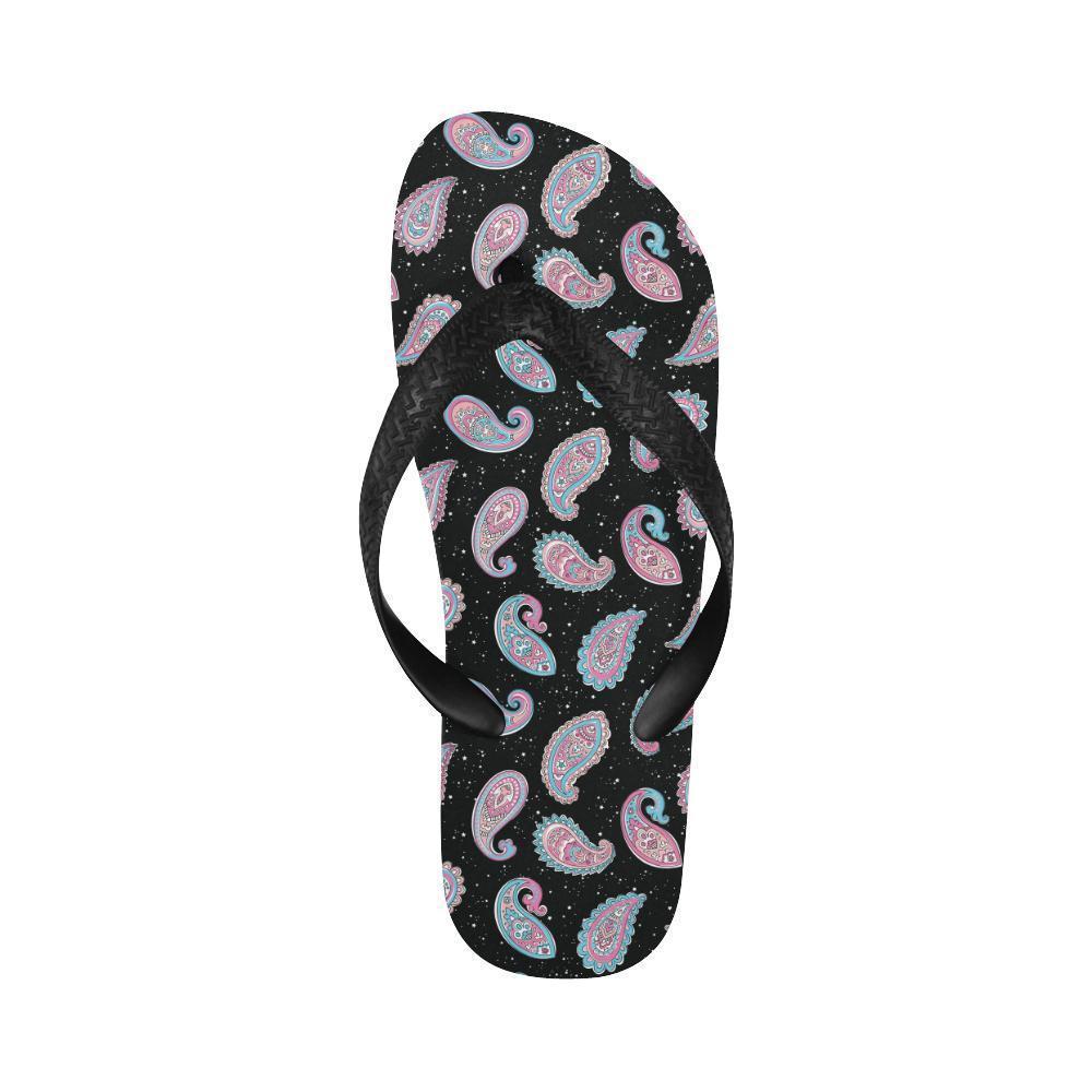Paisley Pink Design Mandala Print Flip Flops-JTAMIGO.COM