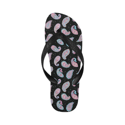 Paisley Pink Design Mandala Print Flip Flops-JTAMIGO.COM
