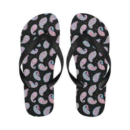 Paisley Pink Design Mandala Print Flip Flops-JTAMIGO.COM