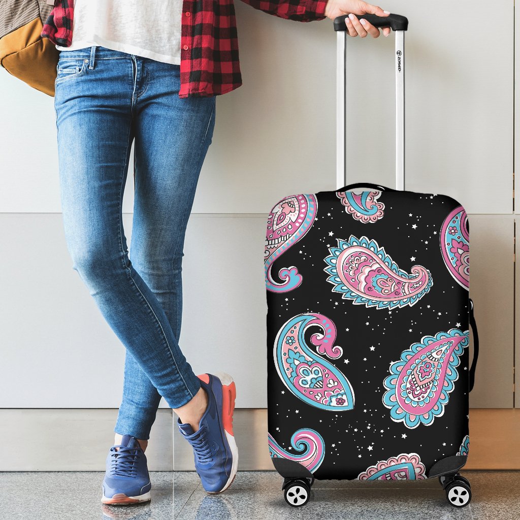 Paisley Pink Design Mandala Print Luggage Cover Protector