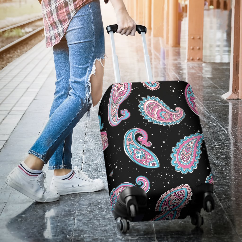 Paisley Pink Design Mandala Print Luggage Cover Protector