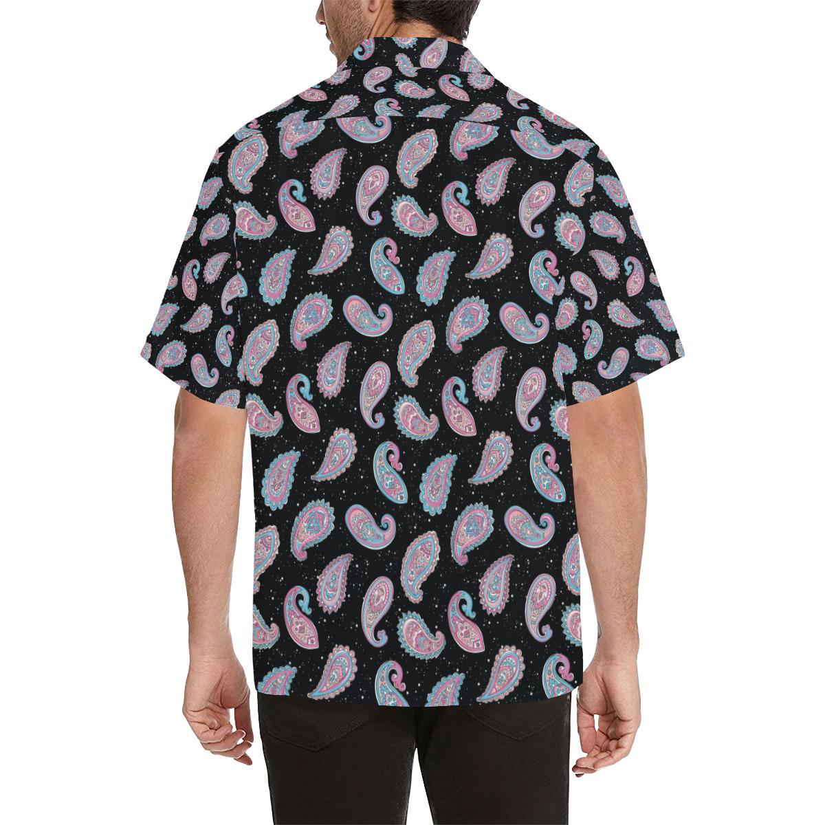 Paisley Pink Design Mandala Print Men Aloha Hawaiian Shirt