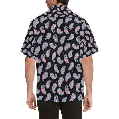 Paisley Pink Design Mandala Print Men Aloha Hawaiian Shirt