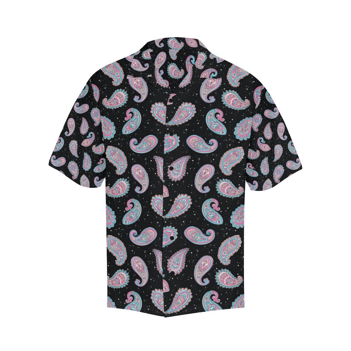 Paisley Pink Design Mandala Print Men Aloha Hawaiian Shirt