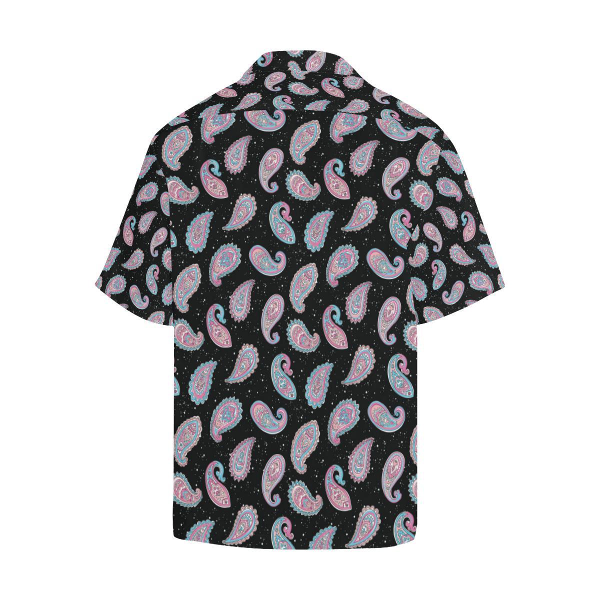Paisley Pink Design Mandala Print Men Aloha Hawaiian Shirt