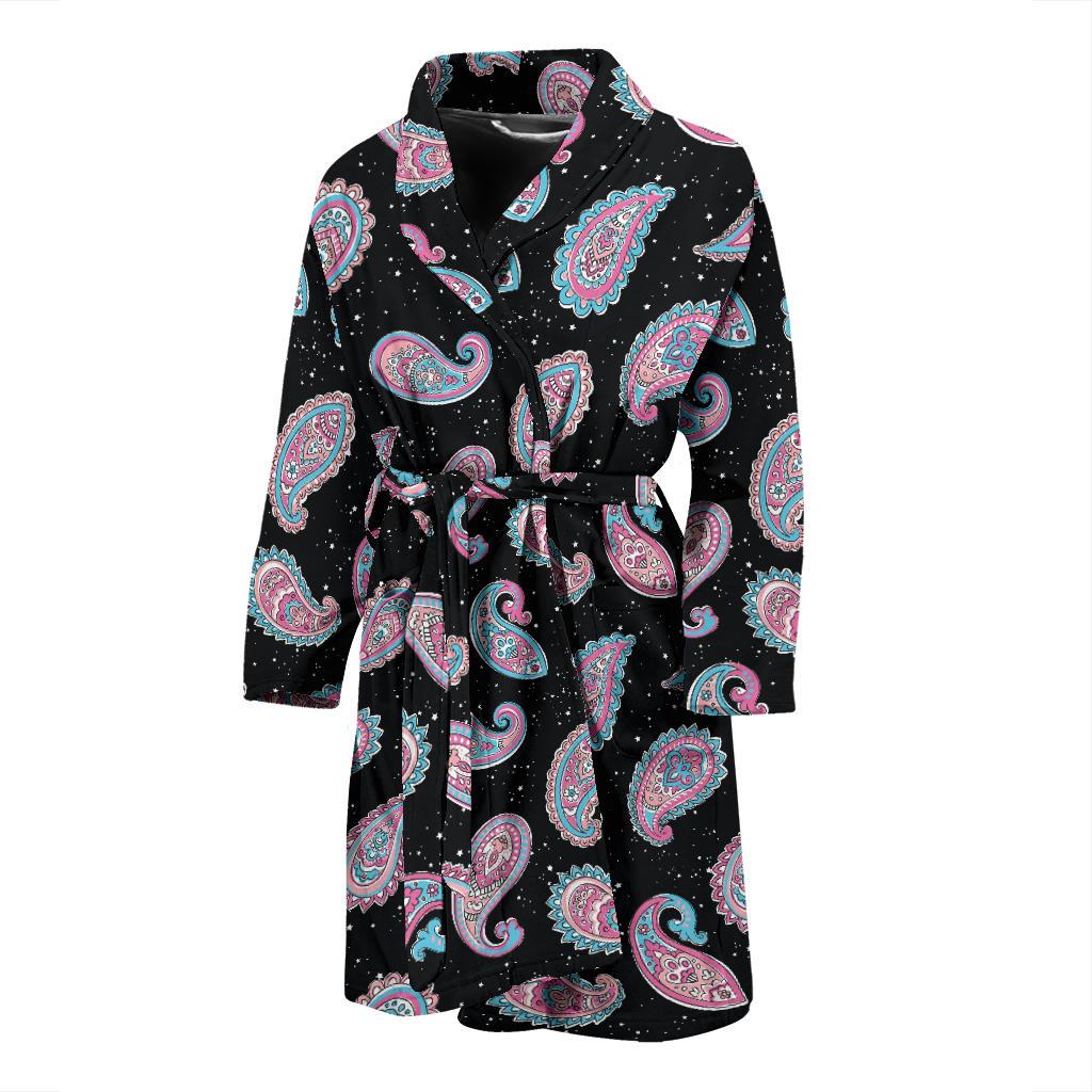 Paisley Pink Design Mandala Print Men Bath Robe-JTAMIGO.COM
