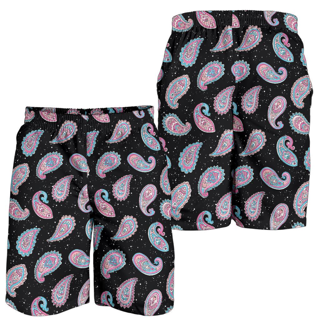 Paisley Pink Design Mandala Print Mens Shorts-JTAMIGO.COM