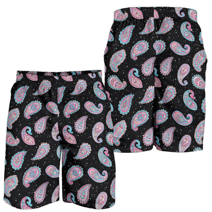Paisley Pink Design Mandala Print Mens Shorts-JTAMIGO.COM