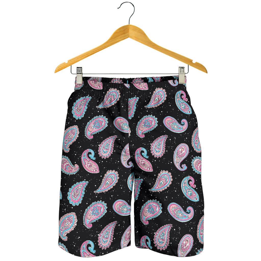 Paisley Pink Design Mandala Print Mens Shorts-JTAMIGO.COM