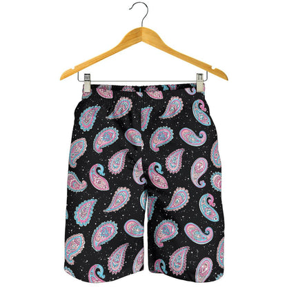 Paisley Pink Design Mandala Print Mens Shorts-JTAMIGO.COM