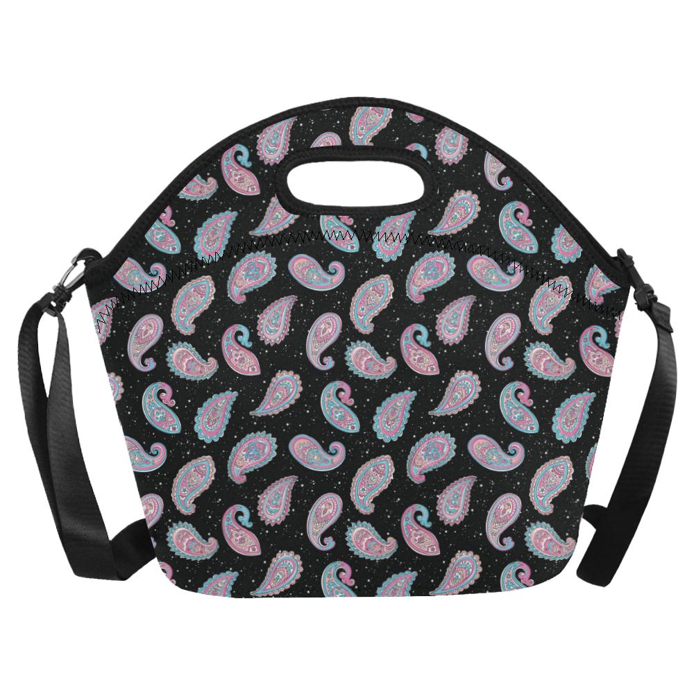 Paisley Pink Design Mandala Print Neoprene Lunch Bag (Model 1669)(Large)-JTAMIGO.COM