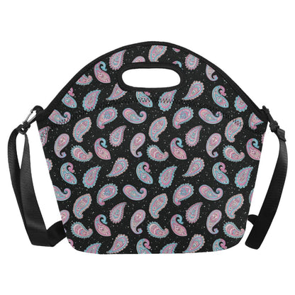 Paisley Pink Design Mandala Print Neoprene Lunch Bag (Model 1669)(Large)-JTAMIGO.COM