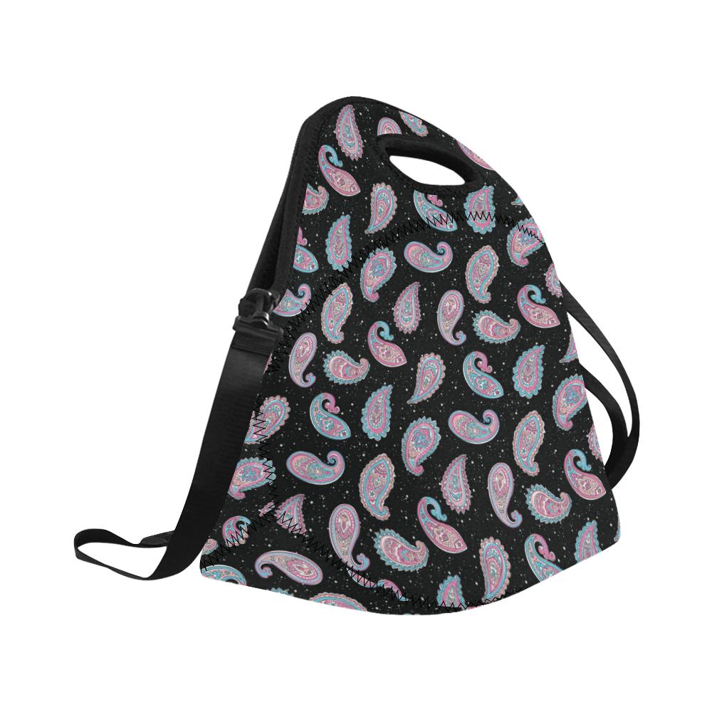 Paisley Pink Design Mandala Print Neoprene Lunch Bag (Model 1669)(Large)-JTAMIGO.COM