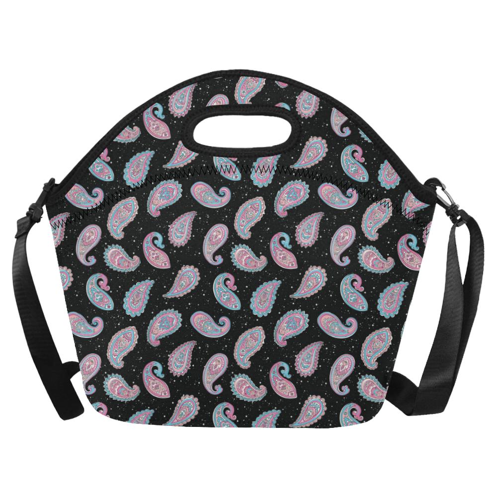 Paisley Pink Design Mandala Print Neoprene Lunch Bag (Model 1669)(Large)-JTAMIGO.COM