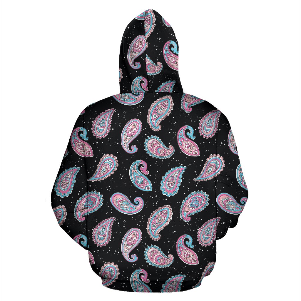 Paisley Pink Design Mandala Print Pullover Hoodie