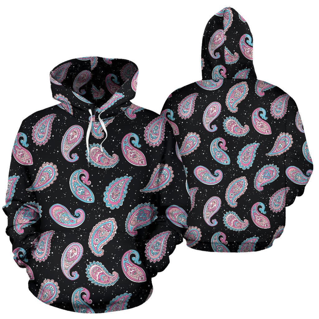 Paisley Pink Design Mandala Print Pullover Hoodie