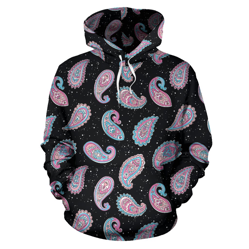 Paisley Pink Design Mandala Print Pullover Hoodie
