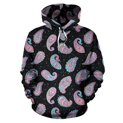 Paisley Pink Design Mandala Print Pullover Hoodie