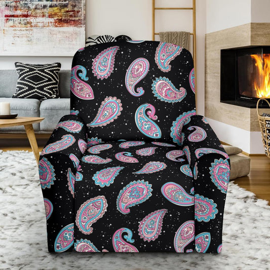 Paisley Pink Design Mandala Print Single Sofa Slipcover -JTAMIGO.COM