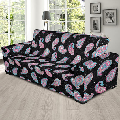 Paisley Pink Design Mandala Print Sofa Slipcover-JTAMIGO.COM