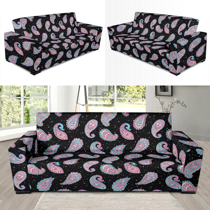 Paisley Pink Design Mandala Print Sofa Slipcover-JTAMIGO.COM